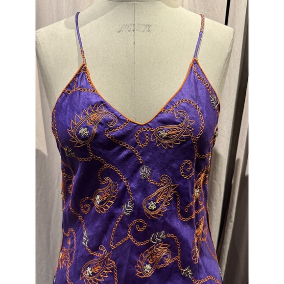 Vintage Paul Ropp Embroidered Silk Slip Dress Unworn!.. M/L - Picture 4 of 6